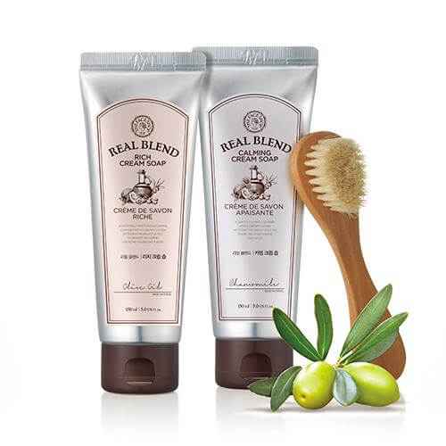 SRM The Face Shop Real Blend Calming Cream Soap dịu nhẹ, phù hợp với làn da nhạy cảm