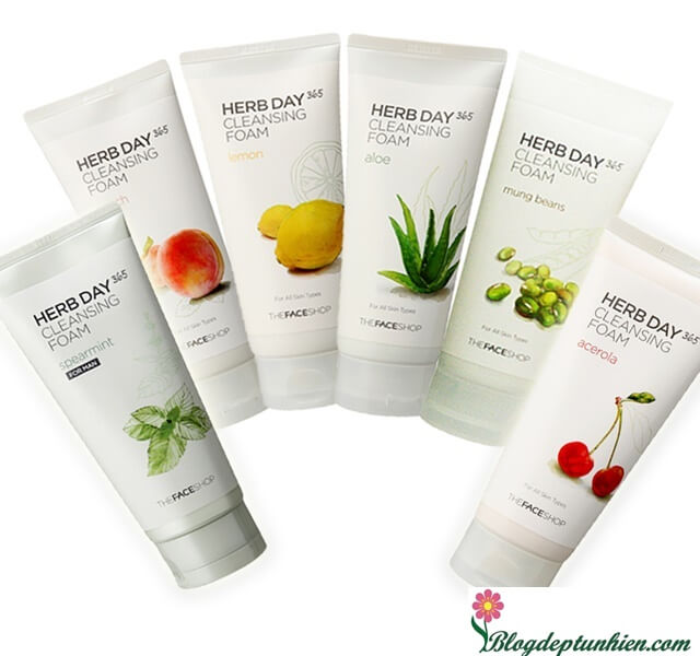 sữa rửa mặt the face shop herb day 365 review