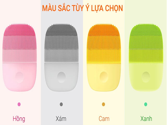 Máy rửa mặt sóng âm Xiaomi Inface xanh, xám, hồng, cam