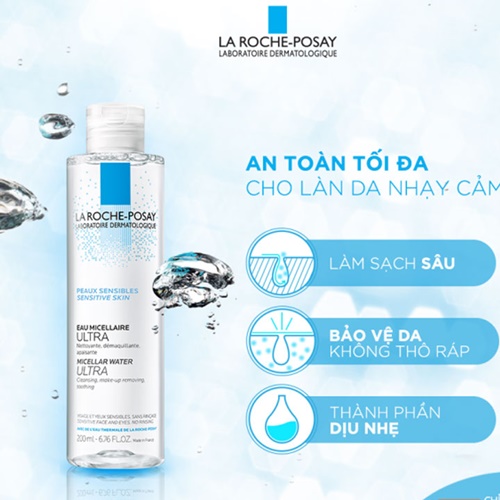 Nước tẩy trang La Roche-Posay Eau Micellar Water Ultra for Sensitive Skin dành cho da nhạy cảm