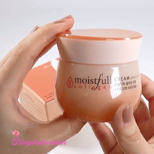 Kem dưỡng ẩm Etude House Moistfull Collagen Cream kết cấu dạng gel kem khi dùng dễ thẩm thấu